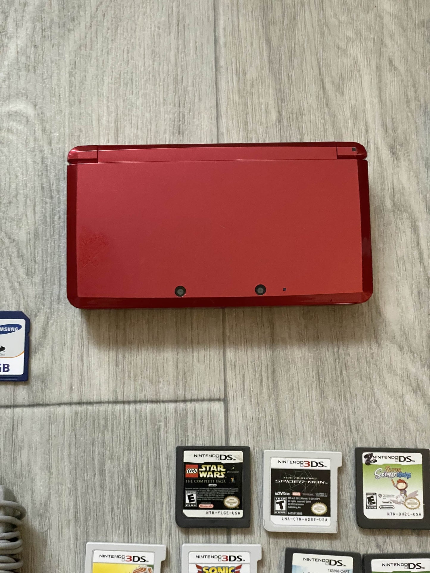 Nintendo 3ds Flame Red Very Good Condition USA With Original Box USA LOT
