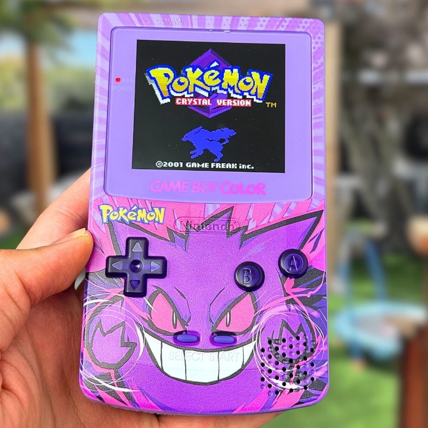 Custom Game Boy Color – Gengar Edition | IPS Screen Upgrade