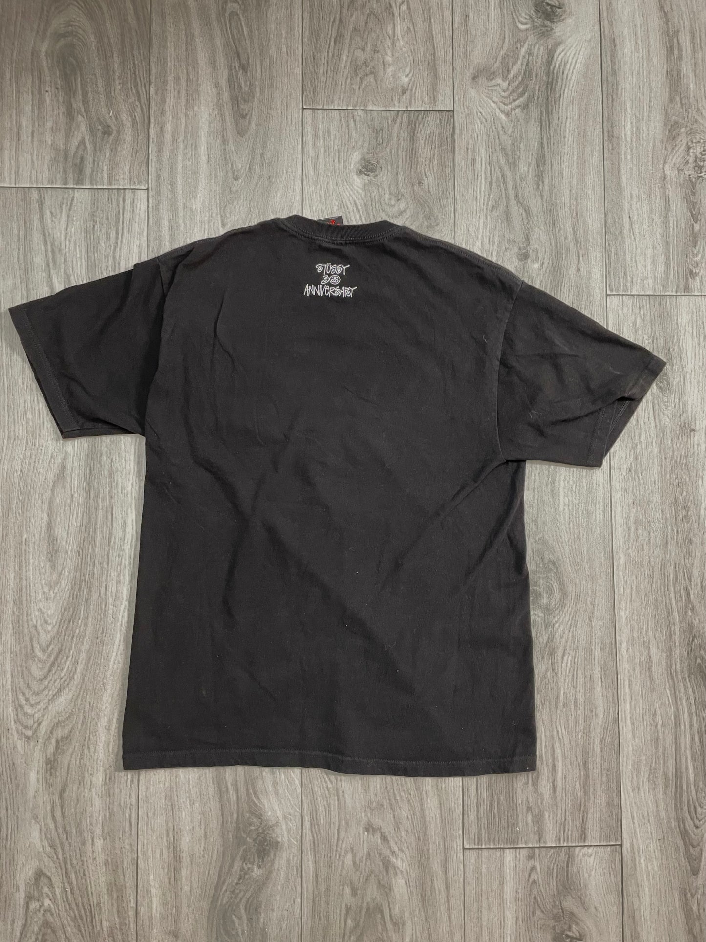 [M] BAPE × Stussy 30th Anniversary Black T-shirt ABC Camo Red