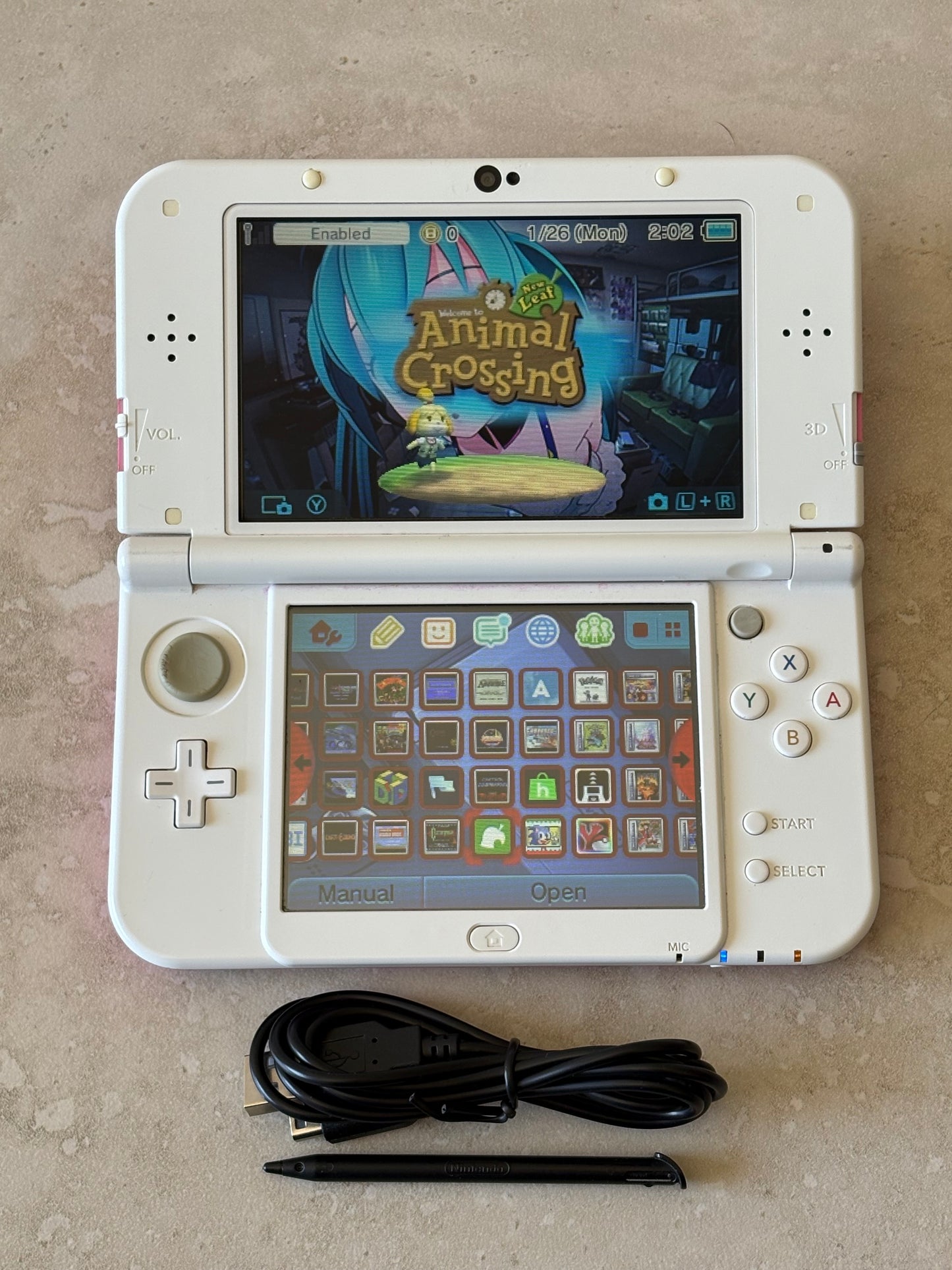 Nintendo 3DS XL Pink and White Edition Handheld System With Games