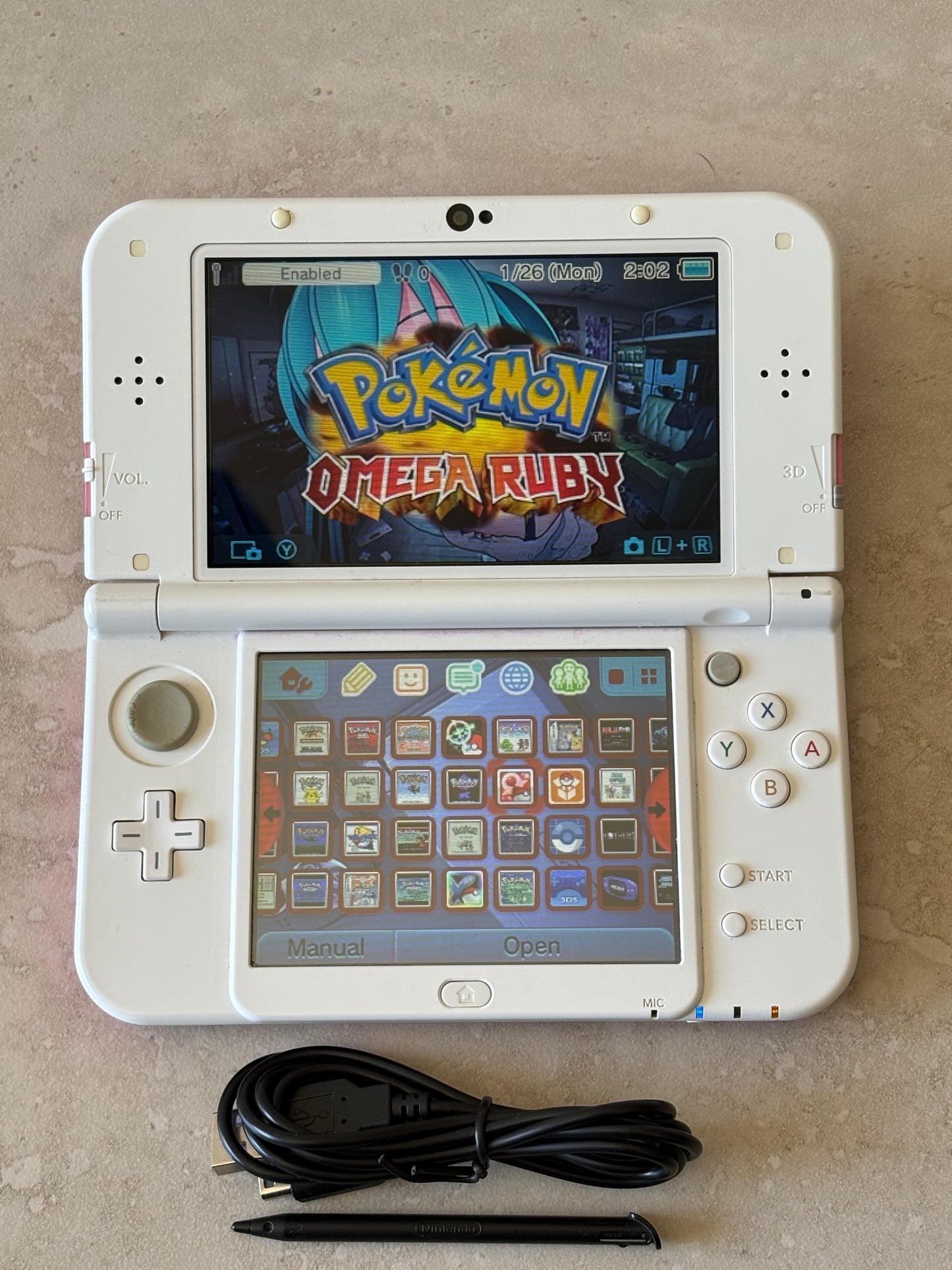 Nintendo 3DS XL Pink and White Edition Handheld System With Games