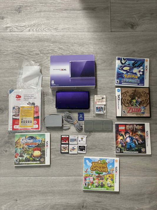 Nintendo 3ds Midnight Purple In Great Condition USA Complete In Box CIB USA