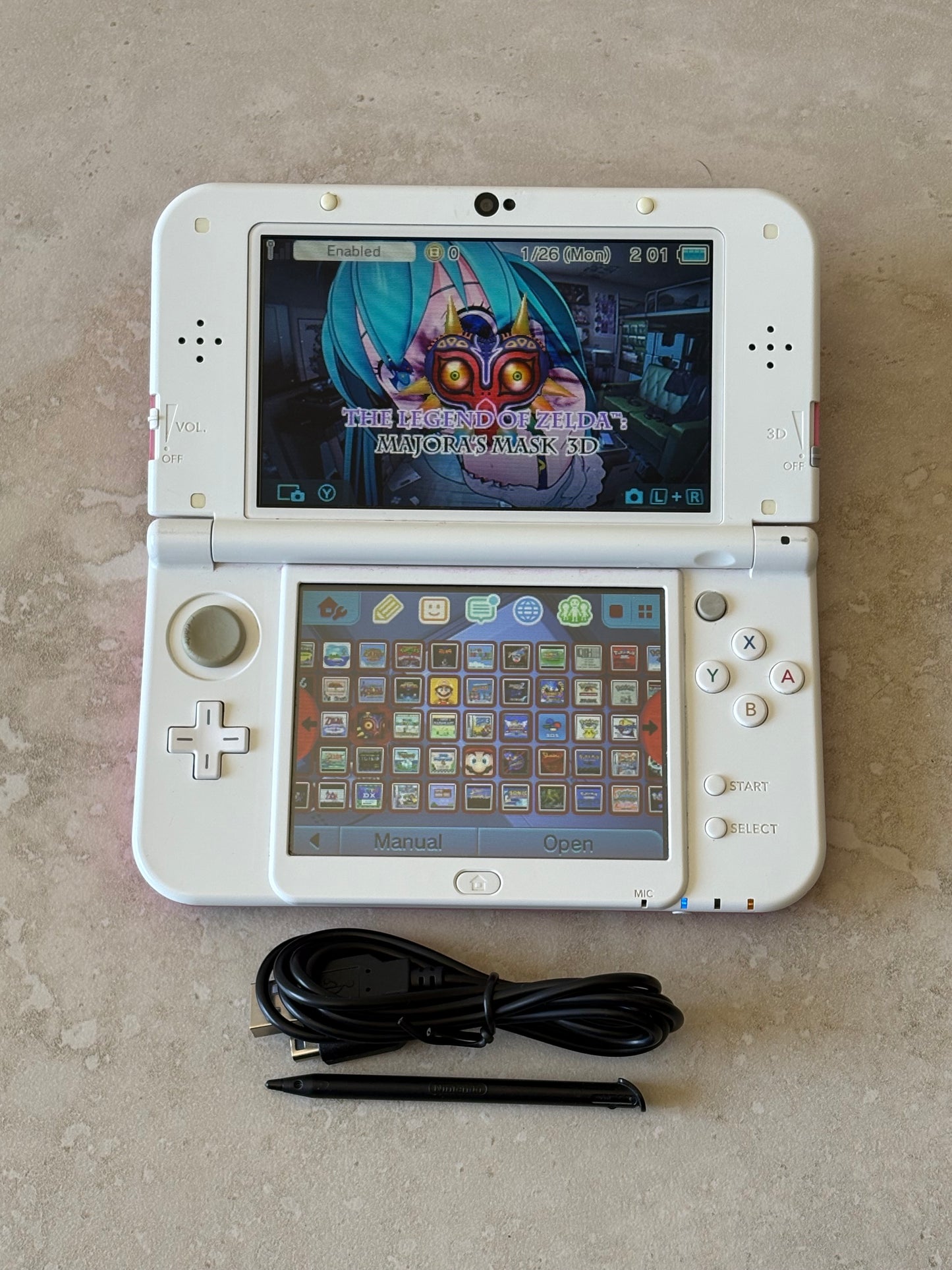 Nintendo 3DS XL Pink and White Edition Handheld System With Games