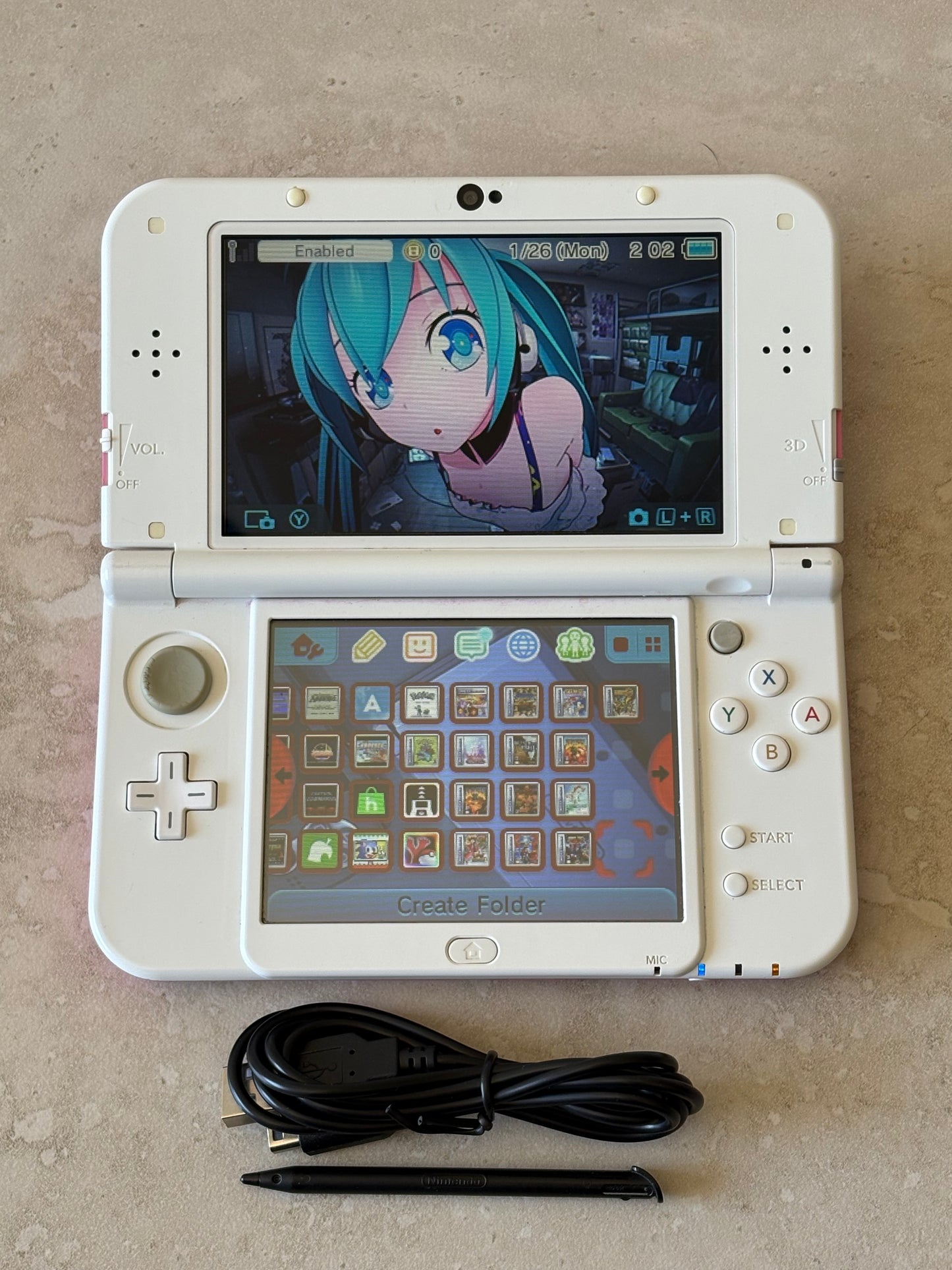 Nintendo 3DS XL Pink and White Edition Handheld System With Games