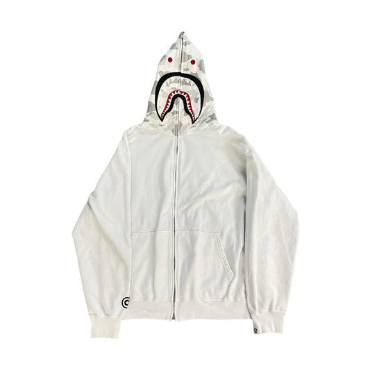 [XL] Bape White Aoyama Camo Shark Hoodie